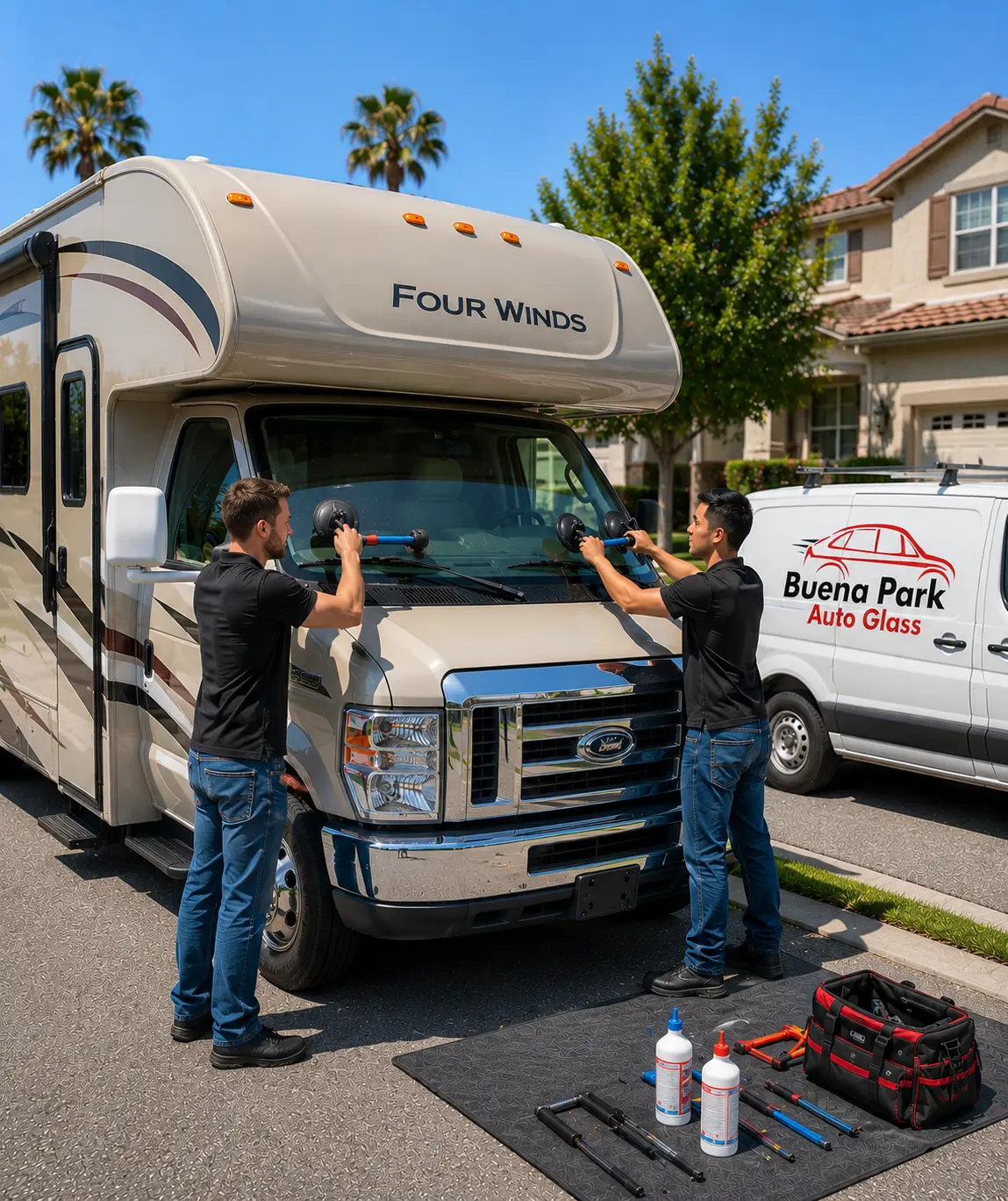 RV windshield repair and replacement by Buena Park Auto Glass in Buena Park, CA